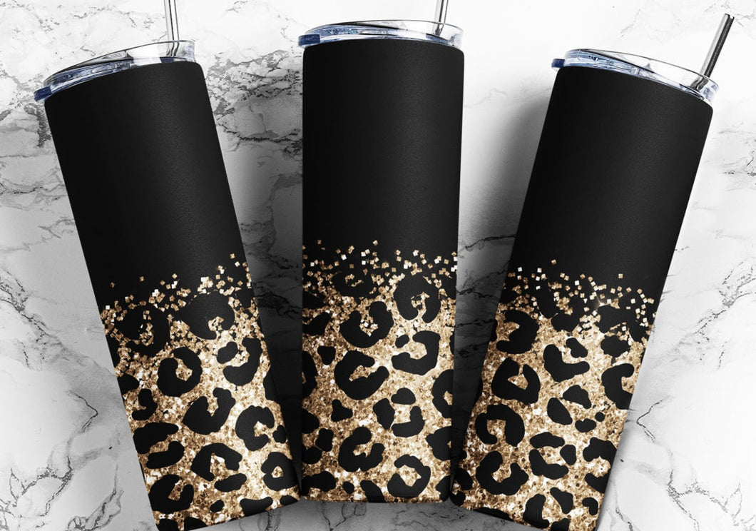 Black cheetah tumbler